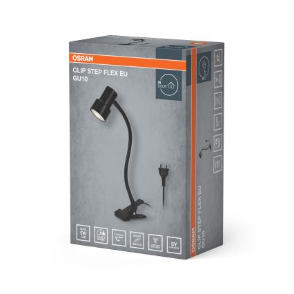 Osram - Лампа със скоба CLIP STEP FLEX 1xGU10/5W/230V черна