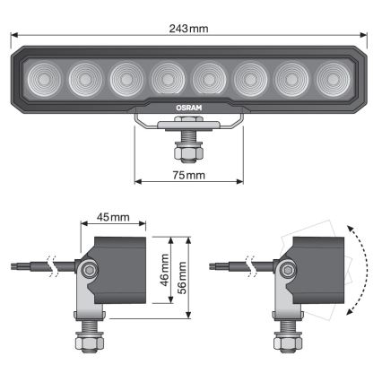 Osram - Автомобилен LED прожектор LIGHTBAR WL VX250-WD LED/36W/12/24V 6000K IP69
