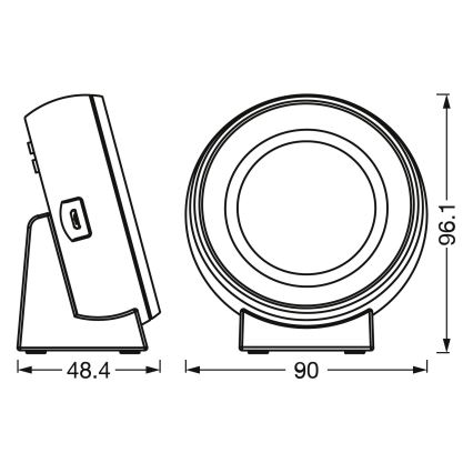 Osram - LED цифров часовник с подсветка NIGHTLUX LED/0,3W/5V 1000mAh 3000/4000/6500K бял