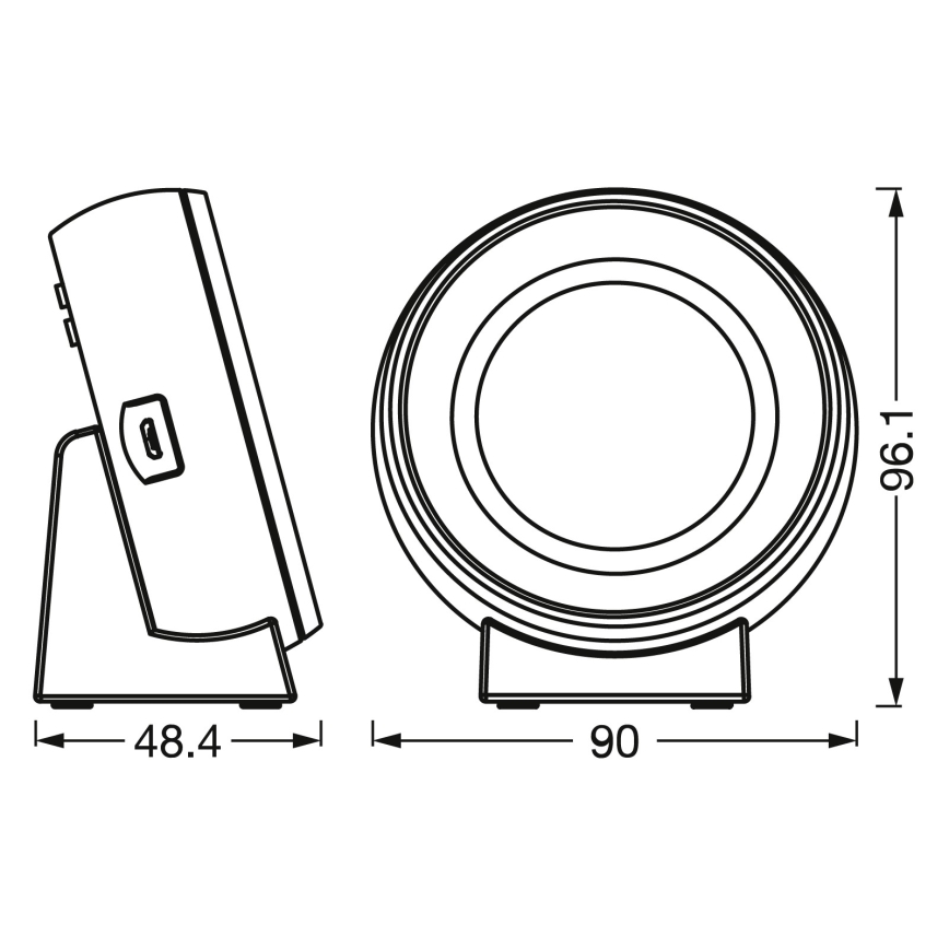 Osram - LED цифров часовник с подсветка NIGHTLUX LED/0,3W/5V 1000mAh 3000/4000/6500K бял