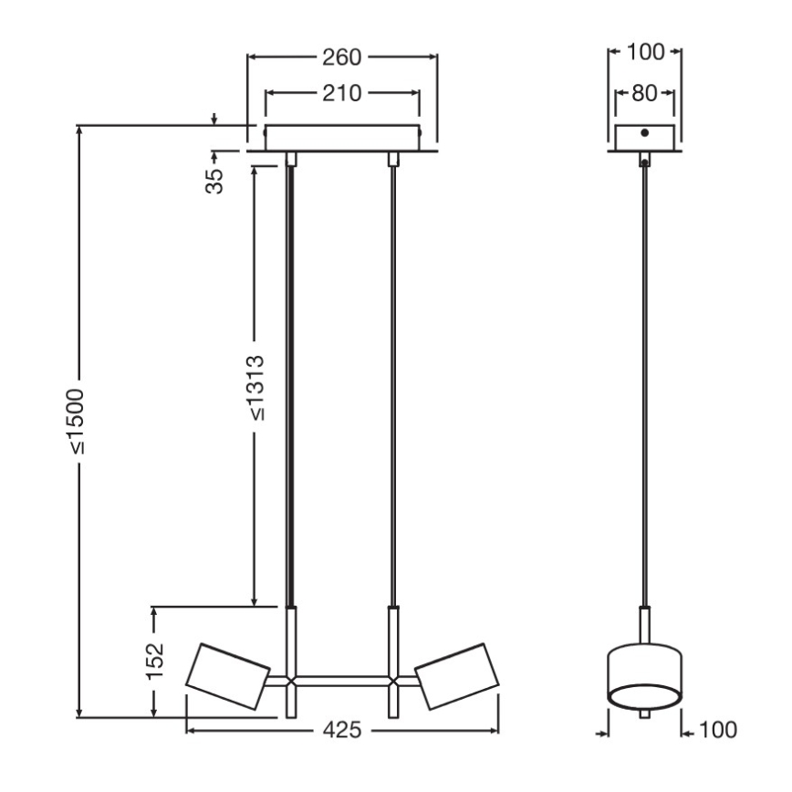 Osram - димируем LED полилей на кабел DECOR KYOTO 2xLED/10W/230V CRI 90 черен