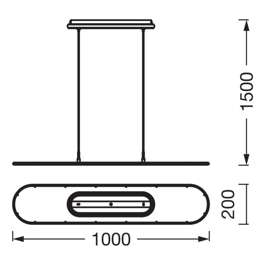 Osram - LED полилей на кабел с възможност за димиране OFFICE LINE LED/57W/230V 4000K 100 см CRI 90 бял