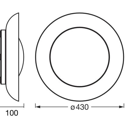Osram - LED димируемо таванно осветително тяло ORBIS PLATE LED/35W/230V Ø 43 см зелено/черно