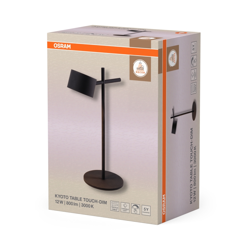 Osram - LED димируема сензорна настолна лампа DECOR KYOTO LED/12W/230V CRI 90 черна