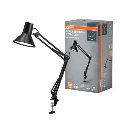 Osram - димируема LED настолна лампа с щипка OFFICE LINE LED/9W/230V 3000K черна