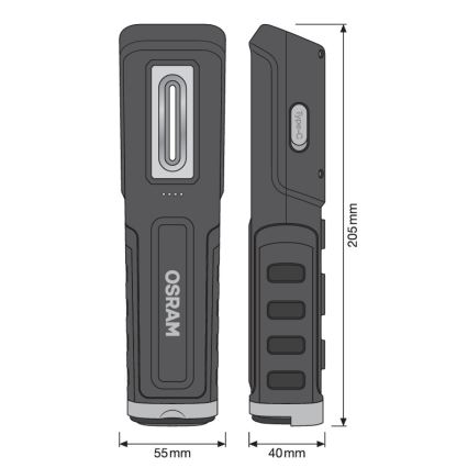 Osram - презареждаема LED лампа с функция за димиране LEDINSPECT WIRE-FREE PRO 600 LED/5W/3,7V IP54