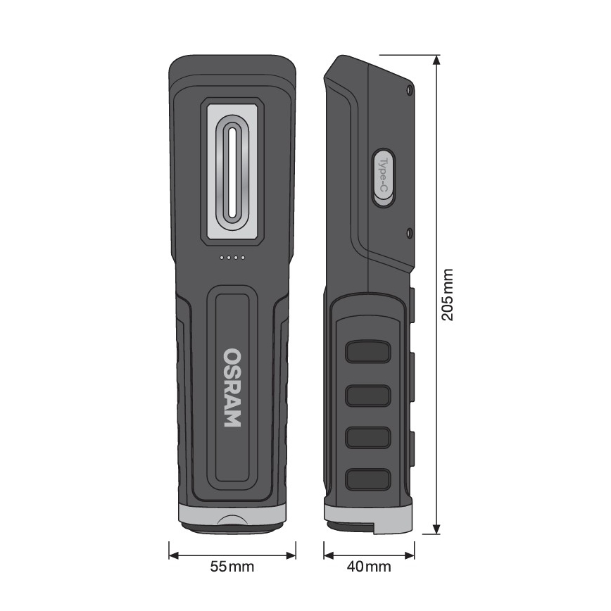 Osram - презареждаема LED лампа с функция за димиране LEDINSPECT WIRE-FREE PRO 600 LED/5W/3,7V IP54