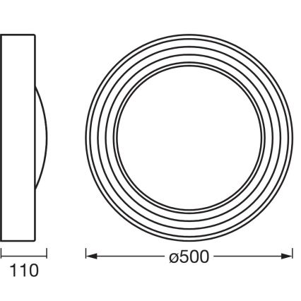 Osram - Димируема LED плафониера ORBIS CONCRETE LED/24,5W/230V Ø 50 см кафява/бетон