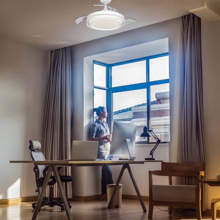 Osram - LED димируемо таванно осветително тяло с вентилатор PONIENTE LED/36W/230V 3000/4000/6500K + дистанционно управление
