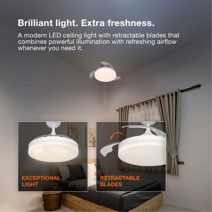 Osram - LED димируемо таванно осветително тяло с вентилатор PONIENTE LED/36W/230V 3000/4000/6500K + дистанционно управление