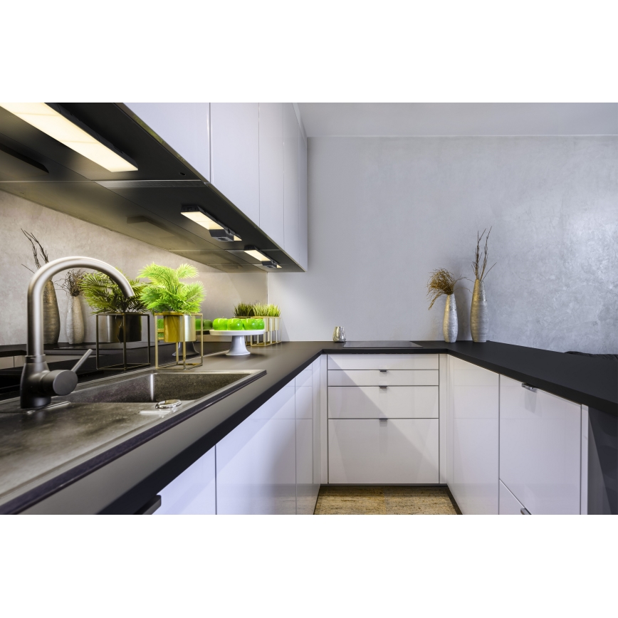 Osram - Димируемо LED осветително тяло за монтаж под шкаф с вградени контакти UNDERCABINET LED/10W/230V 3000K 54,8 cm черно