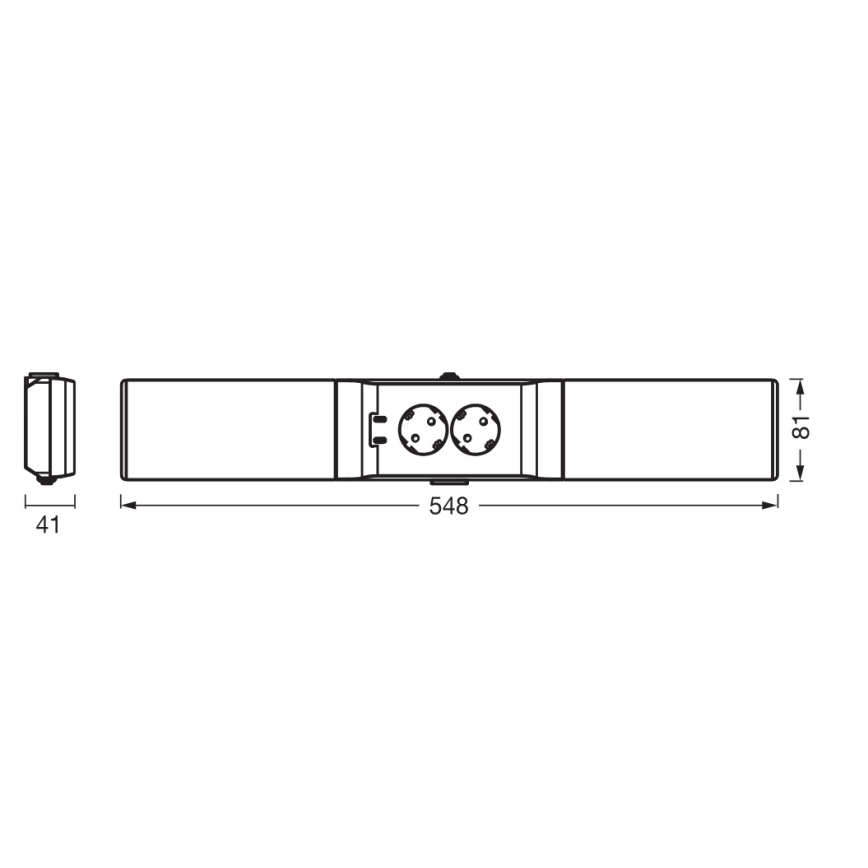 Osram - Димируемо LED осветително тяло за монтаж под шкаф с вградени контакти UNDERCABINET LED/10W/230V 3000K 54,8 cm черно