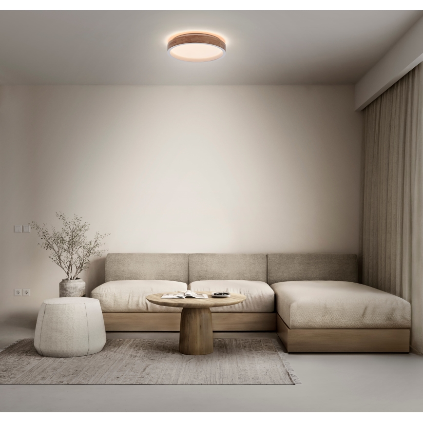 Osram - димируемо LED таванно осветително тяло MARIANO LED/36W/230V Ø 51 см дъб/бял