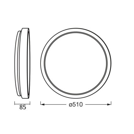 Osram - димируемо LED таванно осветително тяло MARIANO LED/36W/230V Ø 51 см дъб/бял