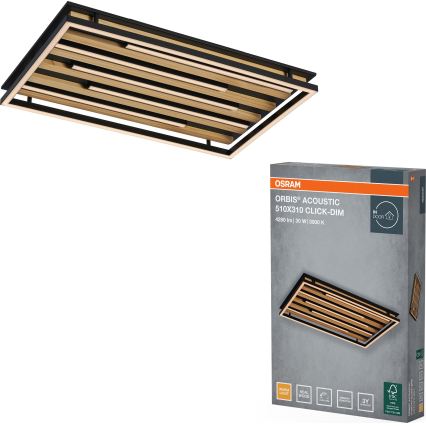 Osram - LED димируемо таванно осветително тяло ORBIS ACOUSTIC LED/30W/230V 51x31 cm в цвят бор