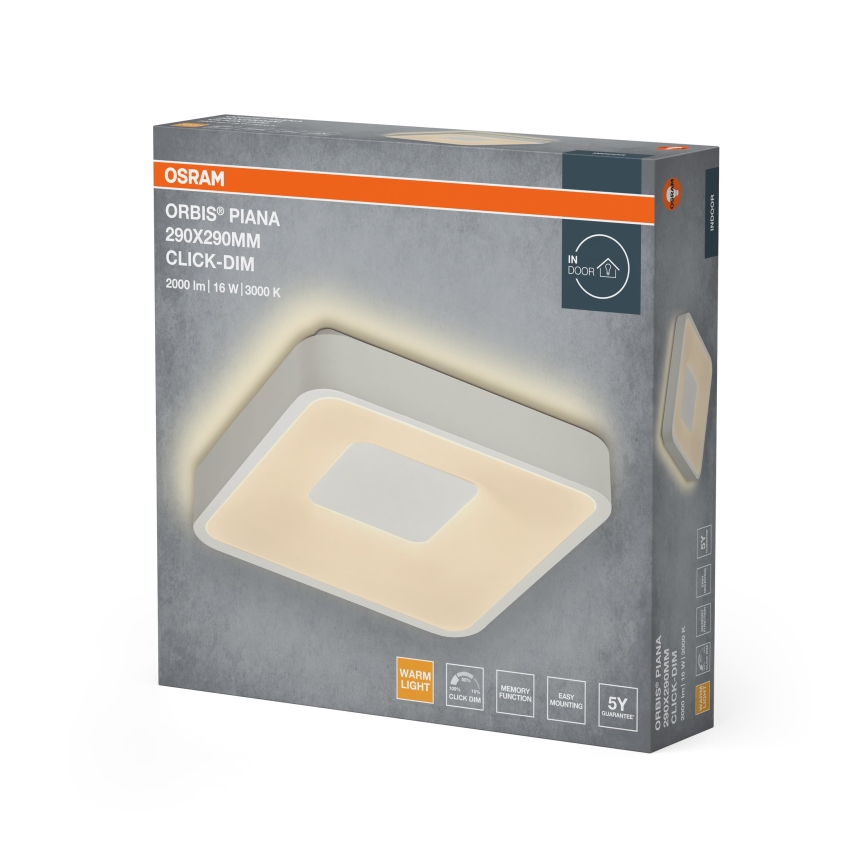 Osram - LED Димируемо таванно осветително тяло ORBIS PIANA LED/16W/230V 29x29 cm бяло