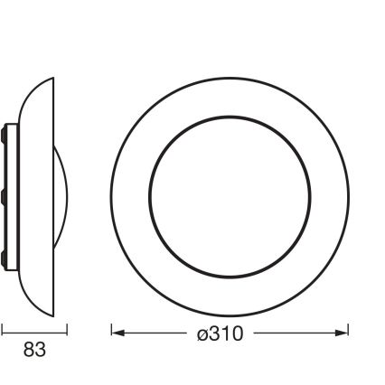 Osram - LED димируема таванна лампа PLATE LED/19W/230V Ø 31 cm розова