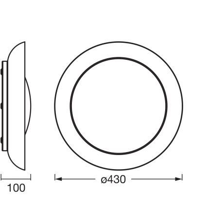 Osram - димируема LED таванна лампа PLATE LED/35W/230V Ø 43 см розова