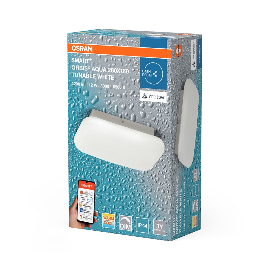 Osram - Димируемо таванно осветително тяло за баня SMART+ AQUA LED/12W/230V 3000-6500K IP44 Wi-Fi