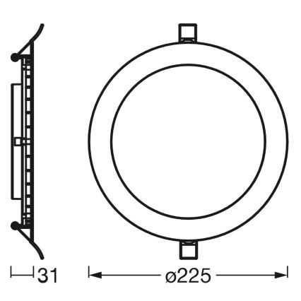 Osram - LED димируемо вградено осветително тяло SMART+ DOWNLIGHT LED/22W/230V 3000-6500K Wi-Fi