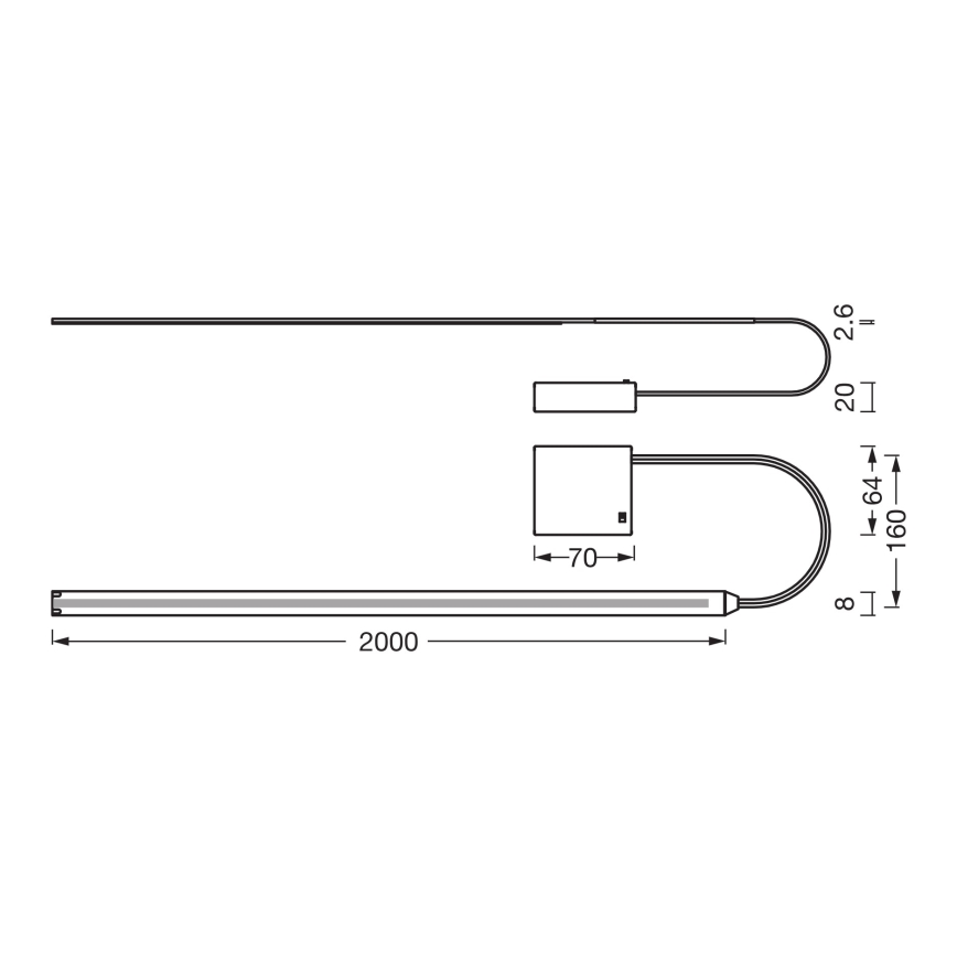 Osram - LED лента FLEX COB BATTERY 2m LED/3,3W/4xAA
