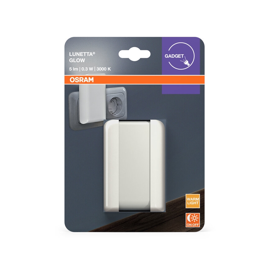 Osram - LED нощна лампа с датчик за здрач LUNETTA LED/0,3W/230V