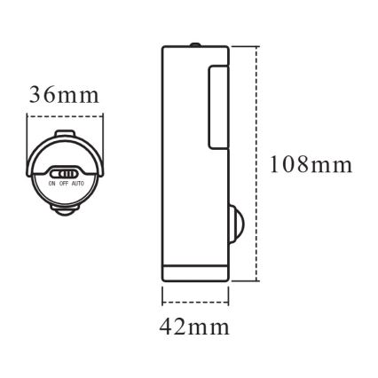 Osram - LED нощна лампа с датчик NIGHTLUX LED/0,35W/3xAAA IP54 сребриста