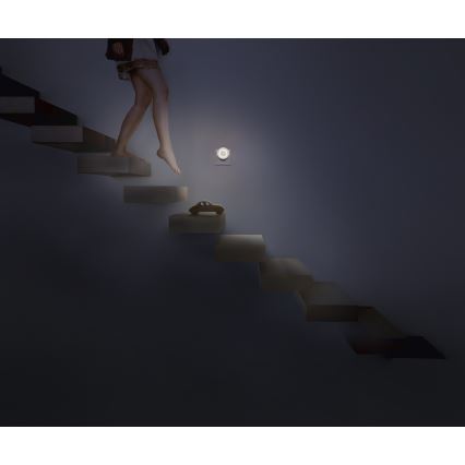 Osram - LED нощна лампа със сензор за движение и сумрак LUNETTA LED/0,31W/230V бяла