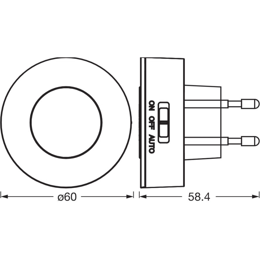 Osram - LED нощна лампа със сензор за движение и сумрак LUNETTA LED/0,31W/230V бяла