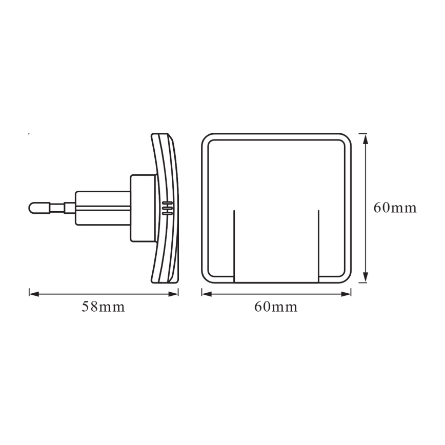 Osram - LED нощна лампа със сензор за сумрак LUNETTA LED/0,3W/230V бяла