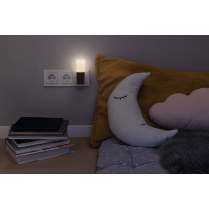 Osram - LED нощна лампа със сензор за здрач LUNETTA LED/0,2W/230V черна