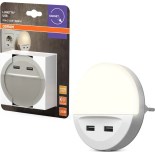 Osram - LED нощна лампа за контакт със сензор LUNETTA 2xUSB LED/13W/230V