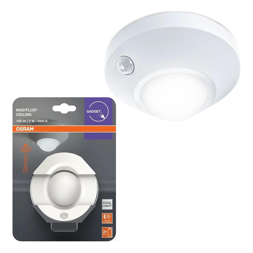 Osram - LED ориентационна лампа със сензор NIGHTLUX LED/2W/3xAA бяла