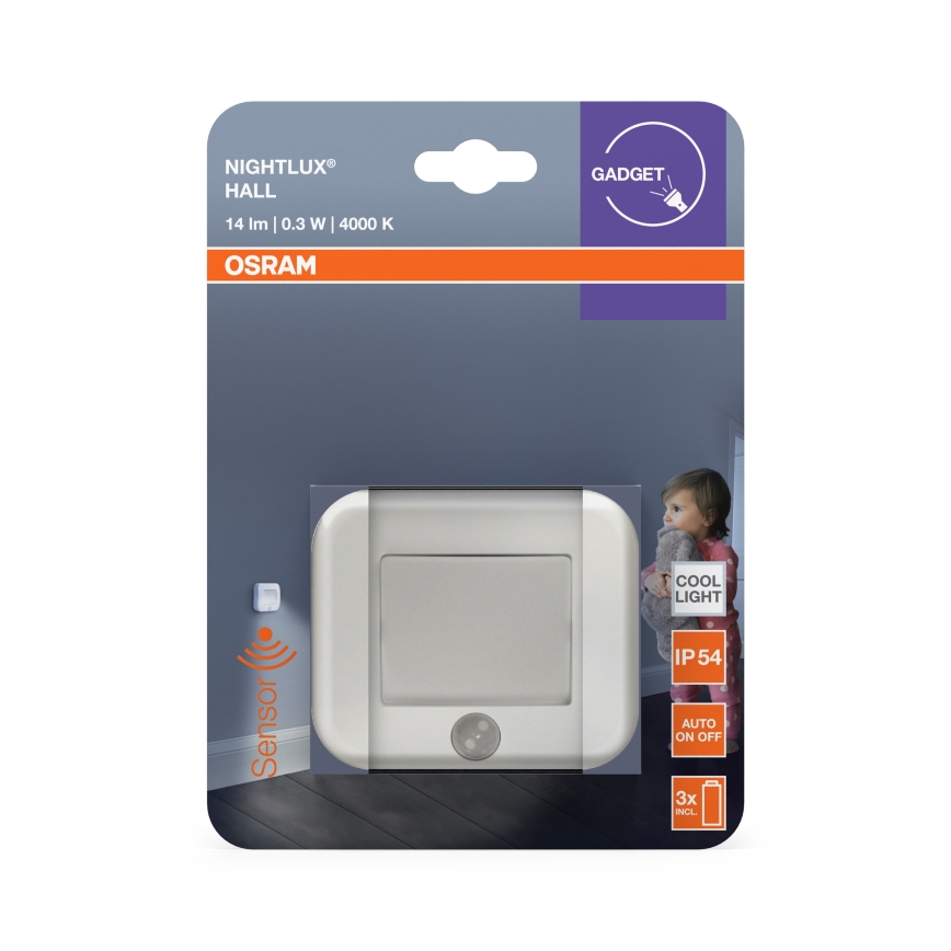 Osram - LED ориентиращо осветително тяло със сензор NIGHTLUX LED/0,3W/3xAAA IP54