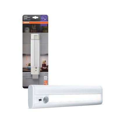 Osram - LED осветително тяло за монтаж под шкаф със сензор за движение и здрач LINEARLED LED/1,9W/6V 4xAA 4000K 21,4 cm бяло