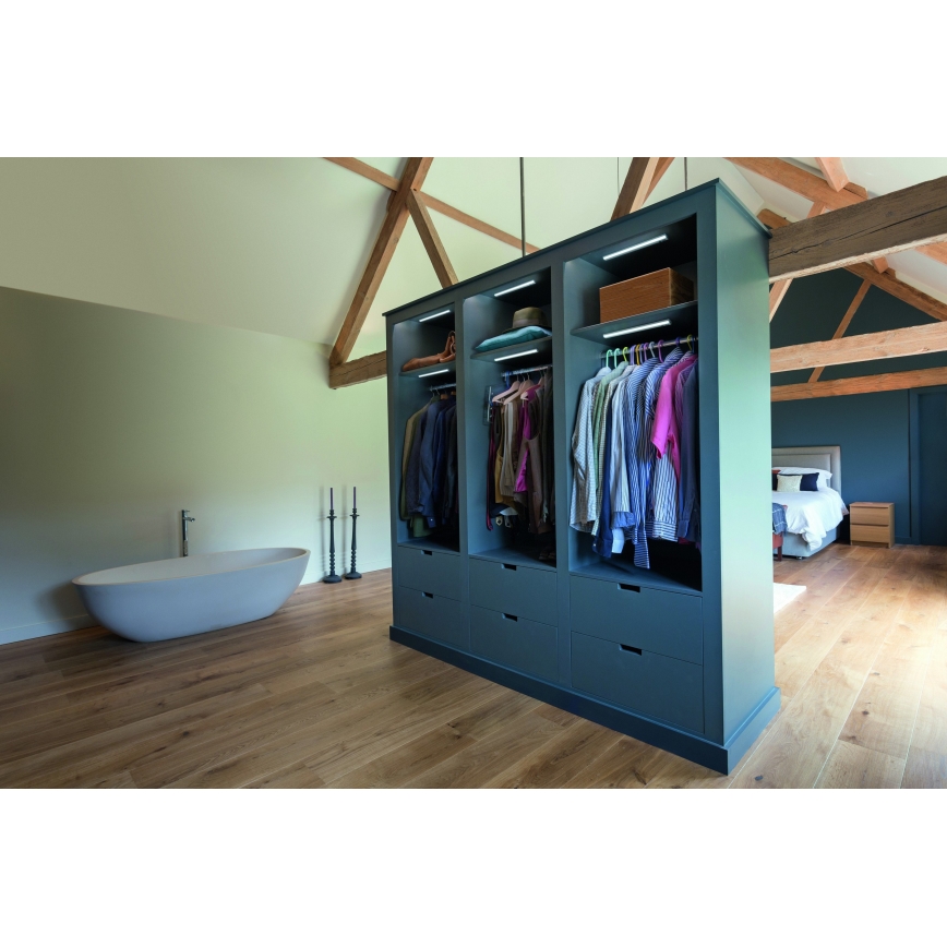 Osram - LED осветление за под шкаф с датчик за движение и здрач MOBILE LED/1W/5V 500 mAh 20 cm бяло