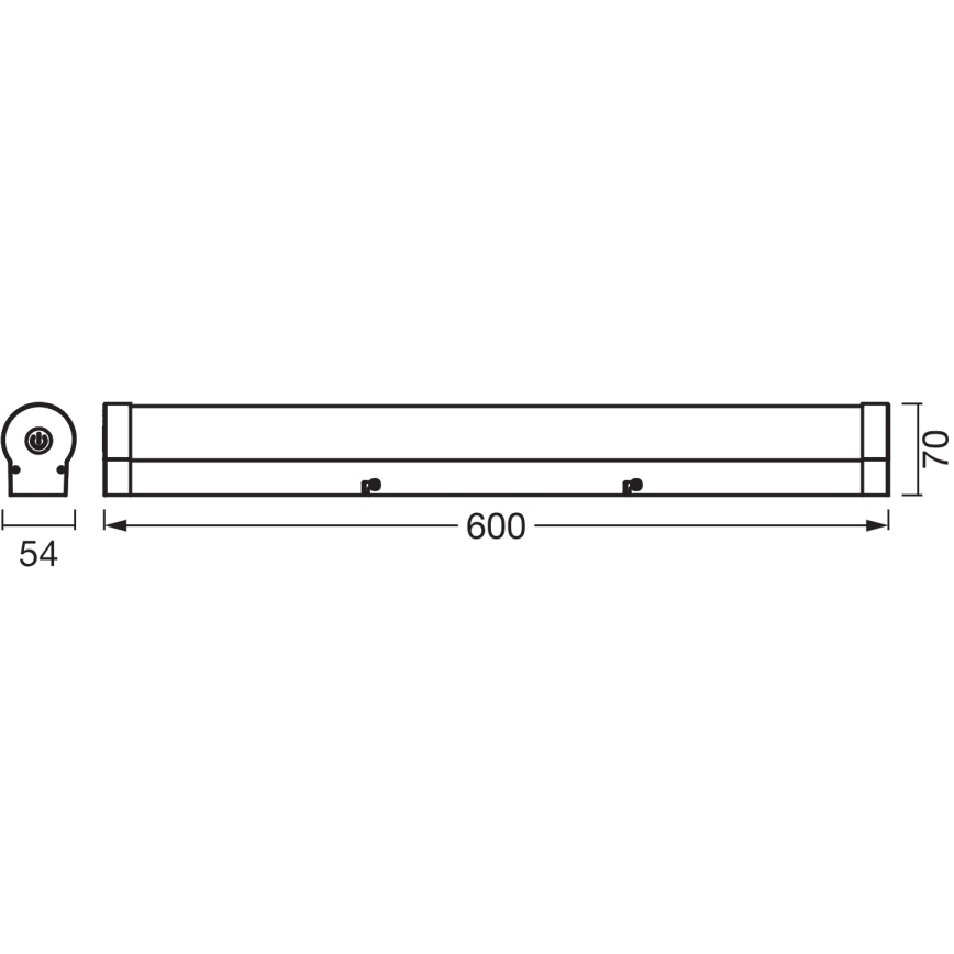 Osram - Димируемо осветление за огледало за баня ORBIS TUBE LED/12W/230V 3000/4000K 60 cm IP44 черно