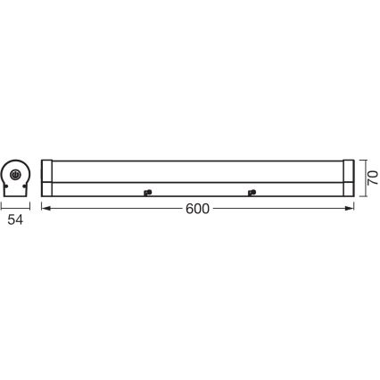 Osram - Димируемо LED осветление за огледало за баня ORBIS TUBE LED/12W/230V 3000/4000K 60 cm IP44 кафяво