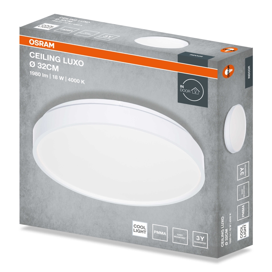 Osram - LED плафон CEILING LUXO LED/18W/230V Ø 32 см бял