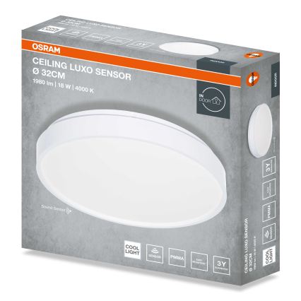 Osram - LED таванно осветително тяло с датчик за здрач CEILING LUXO LED/18W/230V Ø 32 см бяло