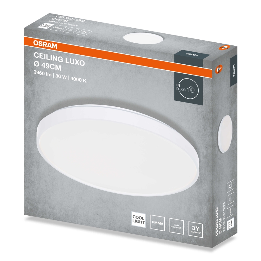 Osram - LED плафон CEILING LUXO, LED/36W/230V, Ø 49 см, бял