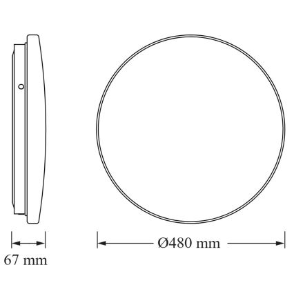 Osram - LED плафон CEILING ROUND, 36 W, 230 V, 6500 K, Ø 48 см, бял
