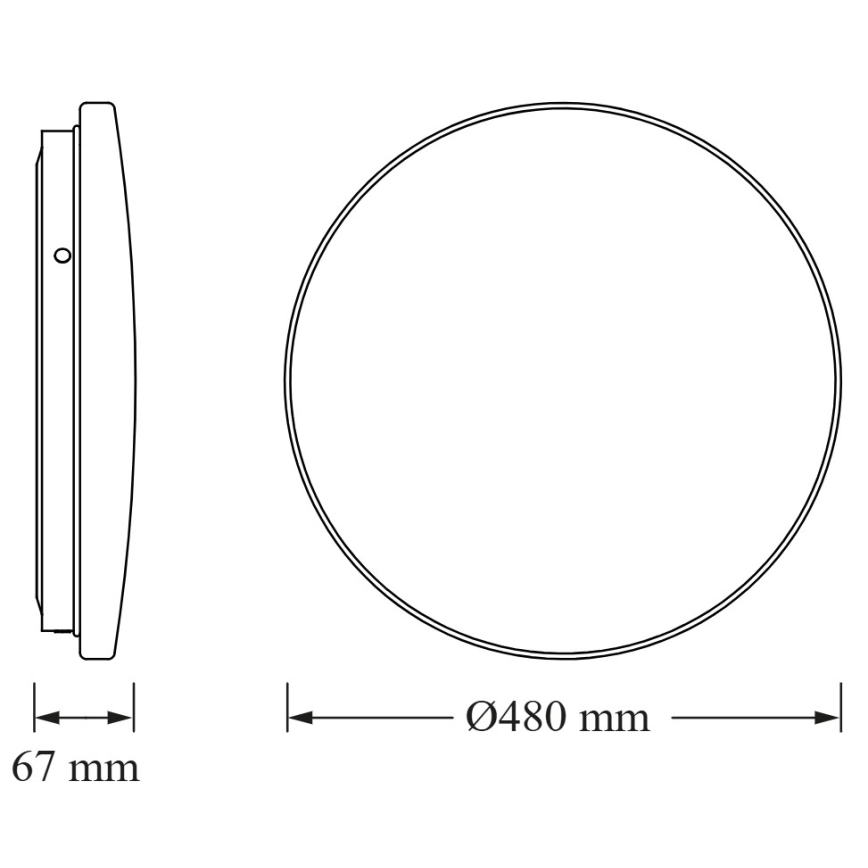 Osram - LED плафон CEILING ROUND, 36 W, 230 V, 6500 K, Ø 48 см, бял