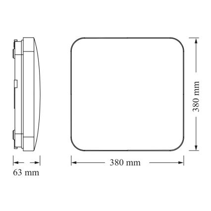 Osram - LED таванно осветително тяло със сензор за сумрак CEILING SQUARE LED/36W/230V 4000K 38x38 см бяло