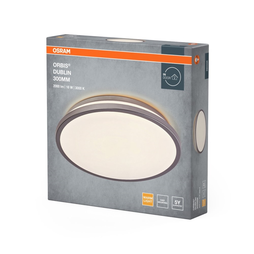 Osram - LED плафон ORBIS DUBLIN LED/16W/230V Ø 30 см, сребрист