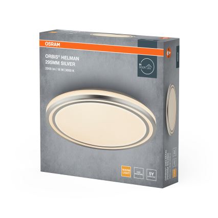 Osram - LED плафон ORBIS HELMAN LED/16W/230V Ø 29,5 cm сребрист