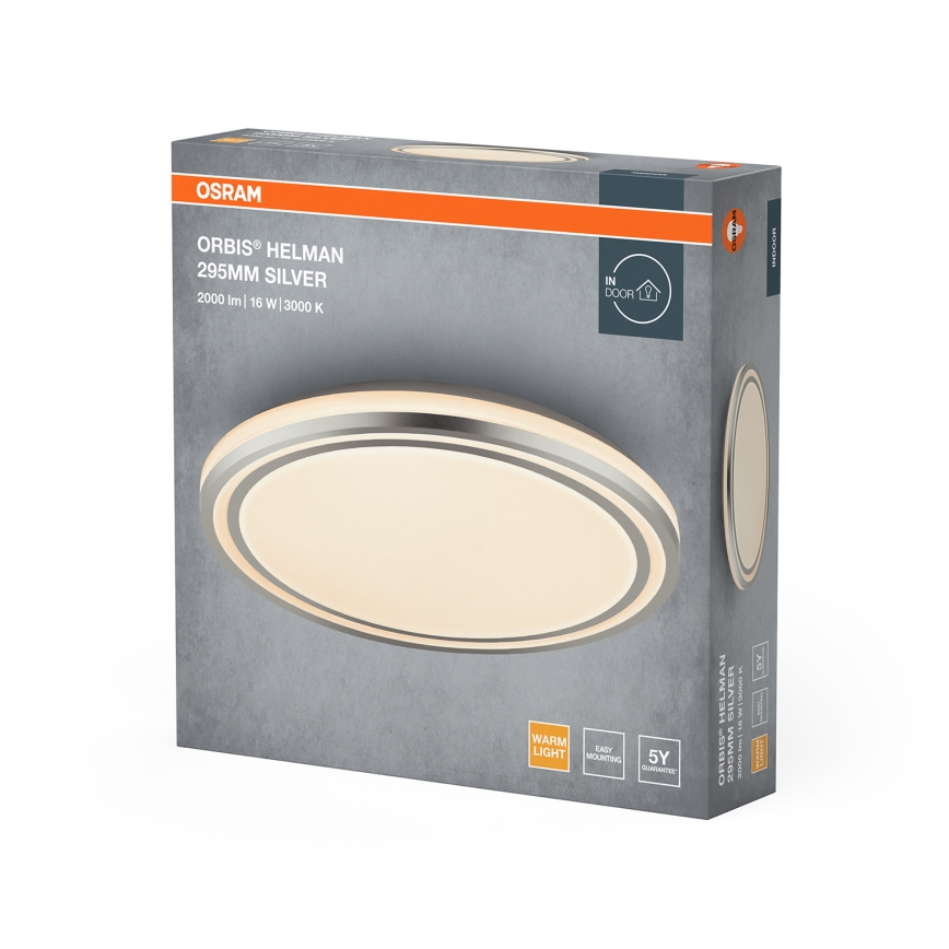 Osram - LED плафон ORBIS HELMAN LED/16W/230V Ø 29,5 cm сребрист