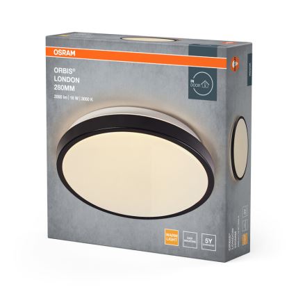 Osram - LED плафон ORBIS LONDON LED/16W/230V Ø 28 см черен