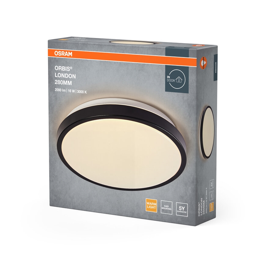 Osram - LED плафон ORBIS LONDON LED/16W/230V Ø 28 см черен