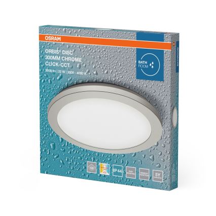 Osram - LED таванно осветително тяло за баня ORBIS DISC LED/22W/230V 3000/4000K Ø30 cm IP44 матов хром
